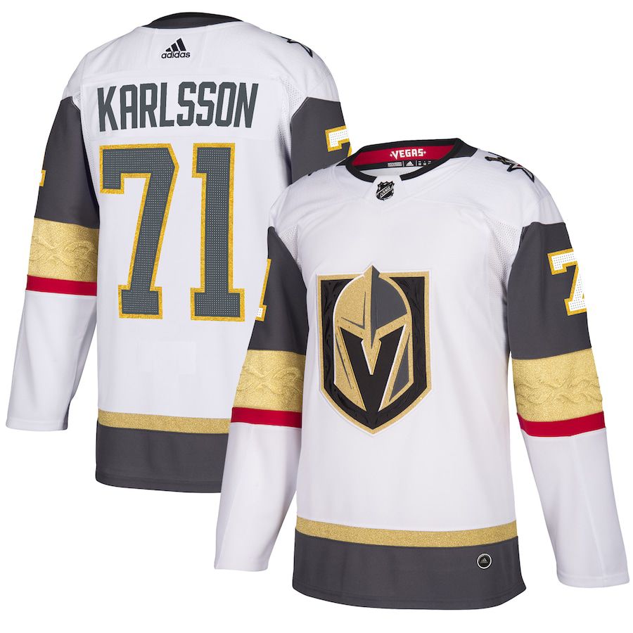 Men Vegas Golden Knights #71 William Karlsson adidas White Authentic Player NHL Jersey